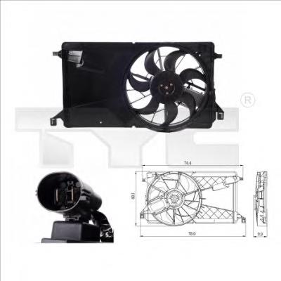 Difusor do radiador de esfriamento, montado com motor e roda de aletas Thermotec D8G004TT preço, a partir de 168,31 USD