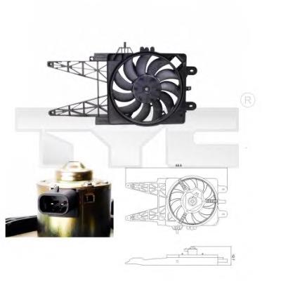 Difusor do radiador de esfriamento, montado com motor e roda de aletas Fiat/Alfa/Lancia 46785738