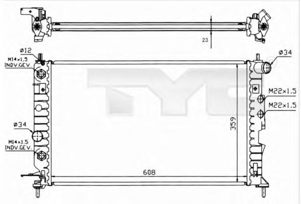 Radiador de esfriamento de motor 1300180 Opel