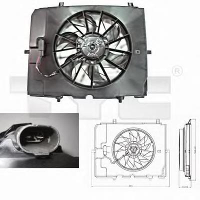 Ventilador elétrico de esfriamento montado (motor + roda de aletas) 501523W5 Polcar