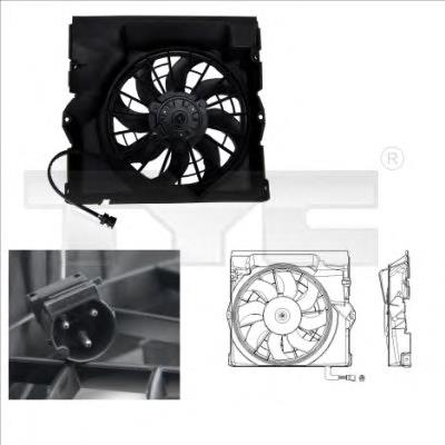 Compre 64508364093 BMW Difusor do radiador de aparelho de ar condicionado, montado com roda de aletas e o motor