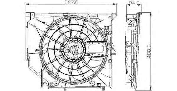 Ventilador (roda de aletas) do radiador de esfriamento BMW 64546988915 preço, a partir de 207,84 USD