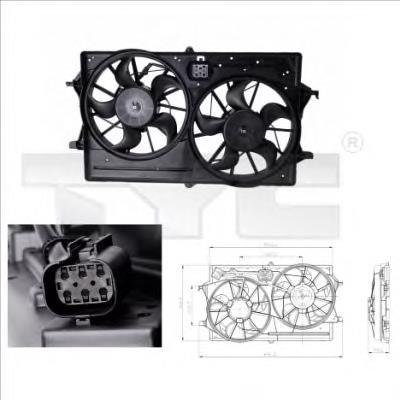 7740006 Kamoka Ventilador elétrico de esfriamento montado (motor + roda de aletas)