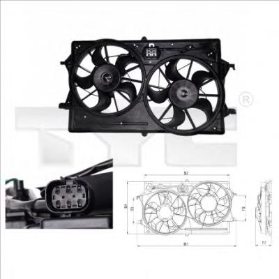 Difusor do radiador de esfriamento, montado com motor e roda de aletas 47882 NRF