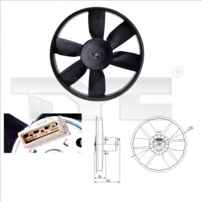 Ventilador elétrico de esfriamento montado (motor + roda de aletas) Bosch 0130107268