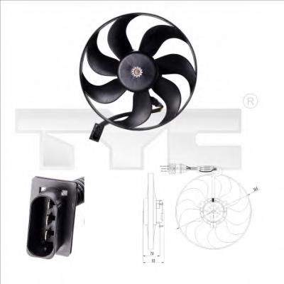 8370002 TYC Ventilador elétrico de esfriamento montado (motor + roda de aletas)