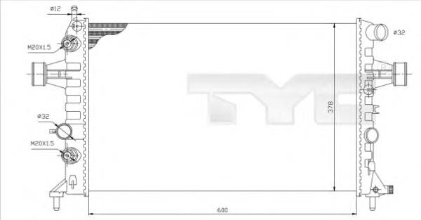 Radiador de esfriamento de motor Opel 1300257