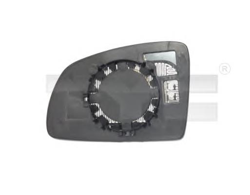 Elemento espelhado do espelho de retrovisão direito Opel 6428780