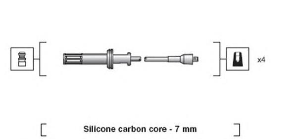 Fios de alta voltagem, kit 2245086G26 Nissan/Infiniti