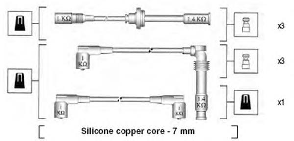 RCAR917 NGK Fios de alta voltagem, kit