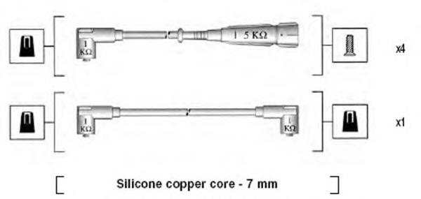 Fios de alta voltagem, kit 947 NGK