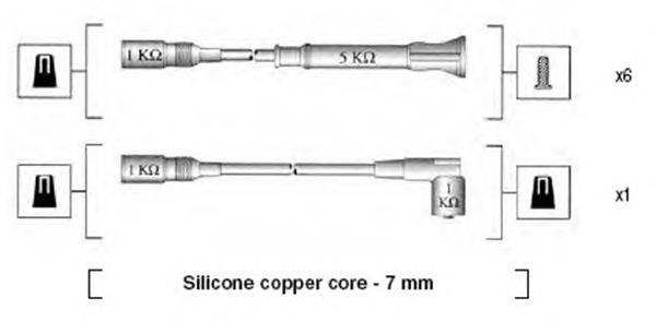 Fios de alta voltagem, kit RCTE79 NGK