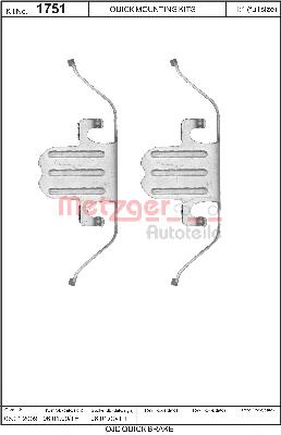 34116776526 BMW Kit de molas de fixação de sapatas de disco dianteiras