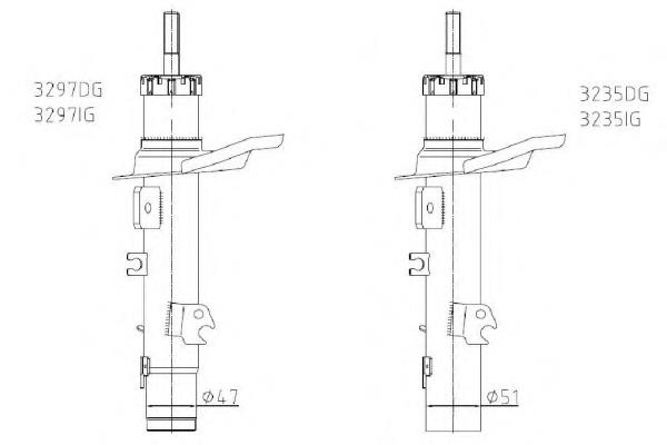 Amortecedor dianteiro esquerdo 520825 Peugeot/Citroen