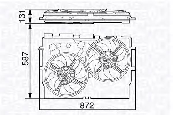 Difusor do radiador de esfriamento, montado com motor e roda de aletas Peugeot/Citroen 1674057780
