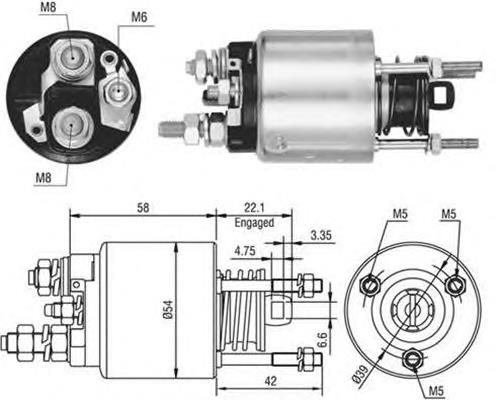 9948663 Fiat/Alfa/Lancia Relê retrator do motor de arranco