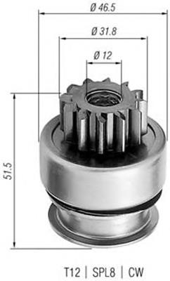 Roda-livre do motor de arranco SD5040 As-pl