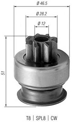 Roda-livre do motor de arranco Mitsubishi M191X18171