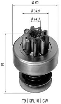 Roda-livre do motor de arranco Scania 386762