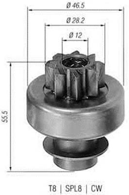 Roda-livre do motor de arranco Mazda B63018X45