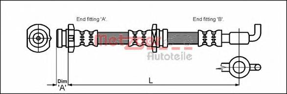 PHD163 TRW Mangueira do freio dianteira