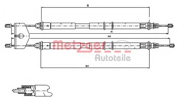 Cabo traseiro direito/esquerdo do freio de estacionamento Ford 6N112A603AB preço, a partir de 23,90 USD