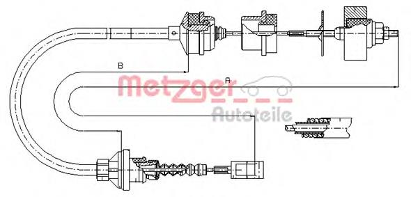 2150T6 Peugeot/Citroen Cabo de embraiagem
