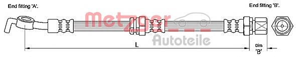 Compre T10005 Brembo Mangueira do freio traseira esquerda