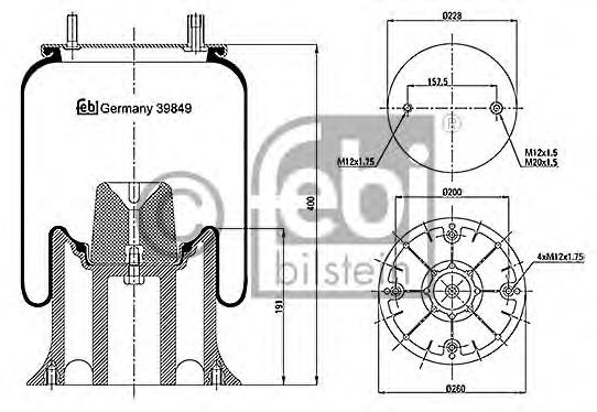Compre 1DK23L25 Phoenix Coxim pneumático (suspensão de lâminas pneumática) do eixo