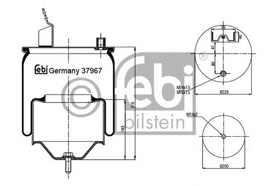 Compre 262430 Diesel Technic Coxim pneumático (suspensão de lâminas pneumática) do eixo