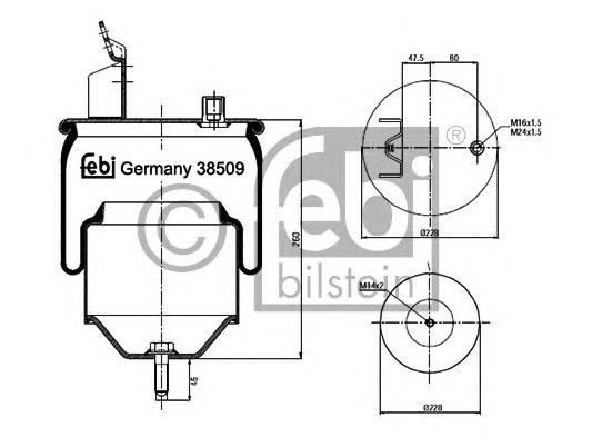Coxim pneumático (suspensão de lâminas pneumática) do eixo Diesel Technic 262178 preço, a partir de 72,21 USD