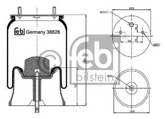 3229003300 SAF Coxim pneumático (suspensão de lâminas pneumática) do eixo
