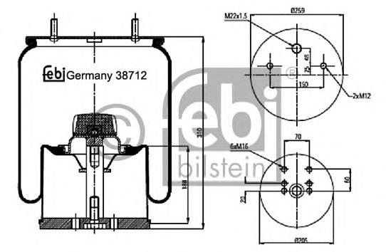 Coxim pneumático (suspensão de lâminas pneumática) do eixo Diesel Technic 1016008 preço, a partir de 59,52 USD