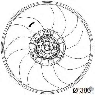 55702179 Opel Ventilador elétrico de esfriamento montado (motor + roda de aletas)