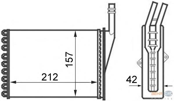 8FH351024361 HELLA Radiador de forno (de aquecedor)