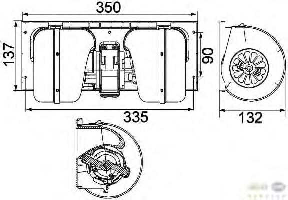 Motor de ventilador de forno (de aquecedor de salão) 1672646 DAF