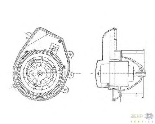 8EW009159131 HELLA Motor de ventilador de forno (de aquecedor de salão)