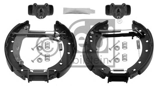 Sapatas do freio traseiras de tambor, montadas com cilindros, kit 440A07208R Renault (RVI)