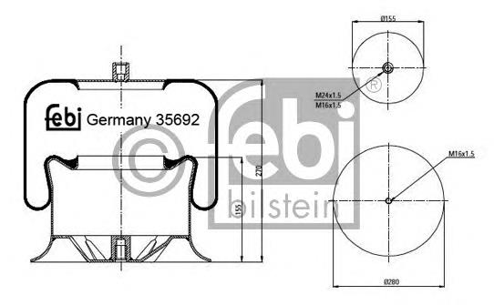 Coxim pneumático (suspensão de lâminas pneumática) do eixo dianteiro Continental/Siemens 4757NP21 preço, a partir de 98,12 USD