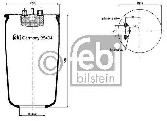 Coxim pneumático (suspensão de lâminas pneumática) do eixo 4882N1P01 Continental/Siemens