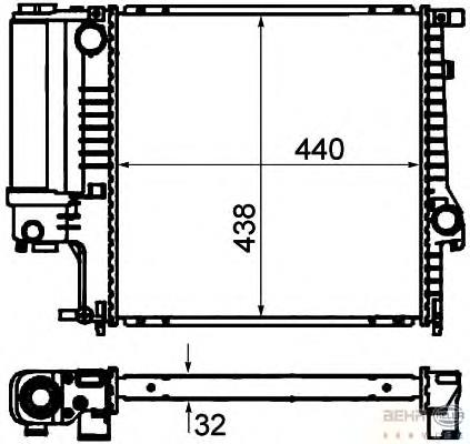 8MK376713124 HELLA Radiador de esfriamento de motor