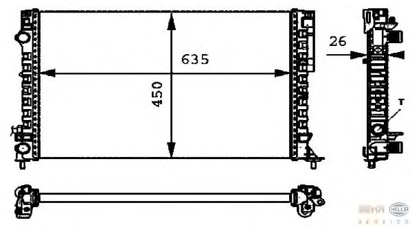 Radiador de esfriamento de motor 150590200F Renault (RVI)