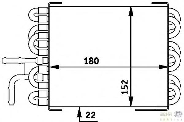 8MK376717401 HELLA Radiador de esfriamento de combustível