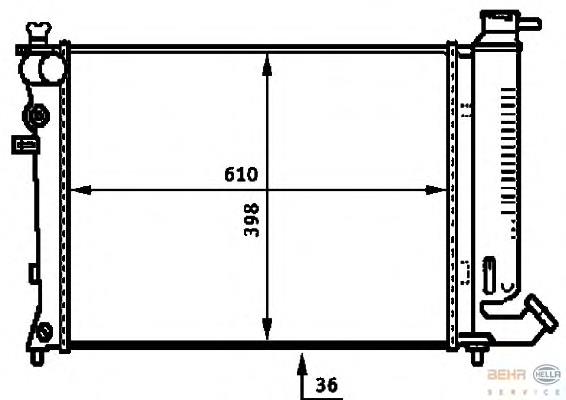 Radiador de esfriamento de motor Peugeot/Citroen 1301JY