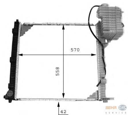 Radiador de esfriamento de motor 8MK376714301 HELLA