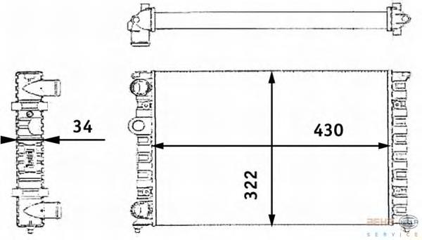 Radiador de esfriamento de motor 6N0121253 VAG