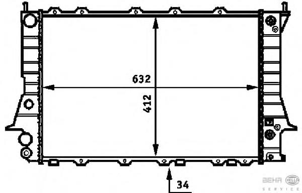 8MK376715081 HELLA Radiador de esfriamento de motor