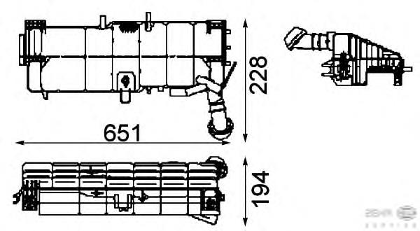 8MA376705361 HELLA Tanque de expansão do sistema de esfriamento
