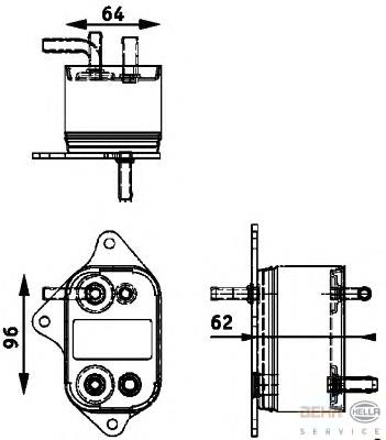 8MK376745011 HELLA Trocador de calor de esfriamento de combustível