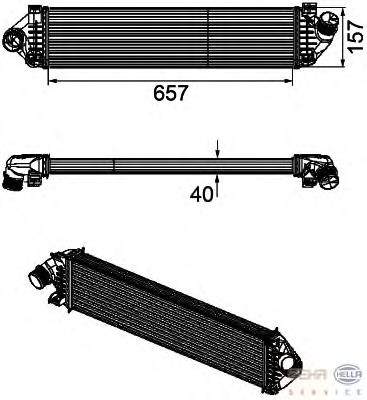 Radiador de intercooler Mazda Y60113550C